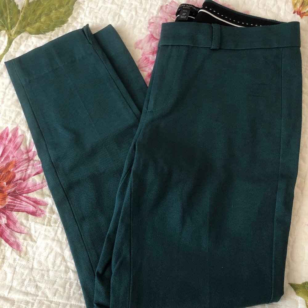 Banana Republic Deep Teal Cropped Ankle Pants